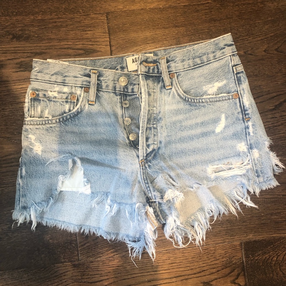Agolde ripped jean shorts